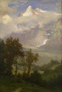 Albert Bierstadt View of Wetterhorn from the Valley of Grindelwald Sweden oil painting artist